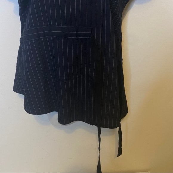 Marissa Webb Lorie Pinstripe Wool Wrap Blouse Size XS - Picture 13 of 16